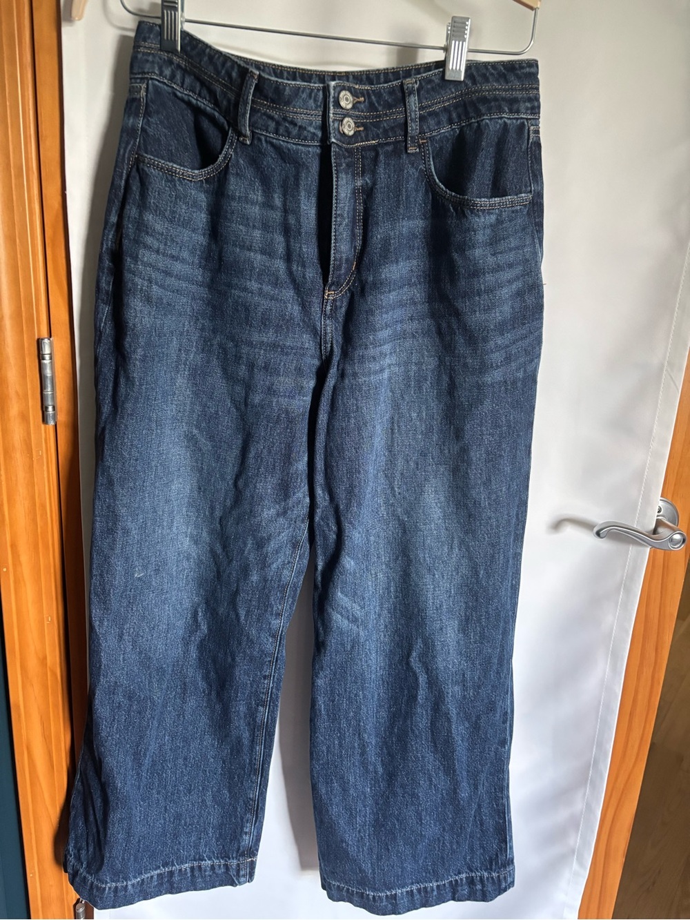 LOFT Relaxed Wide-Leg Women's Jeans in Dark Blue Wash